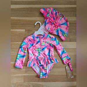 Tommy Bahama 18M One-piece Bathing Suit With Hat